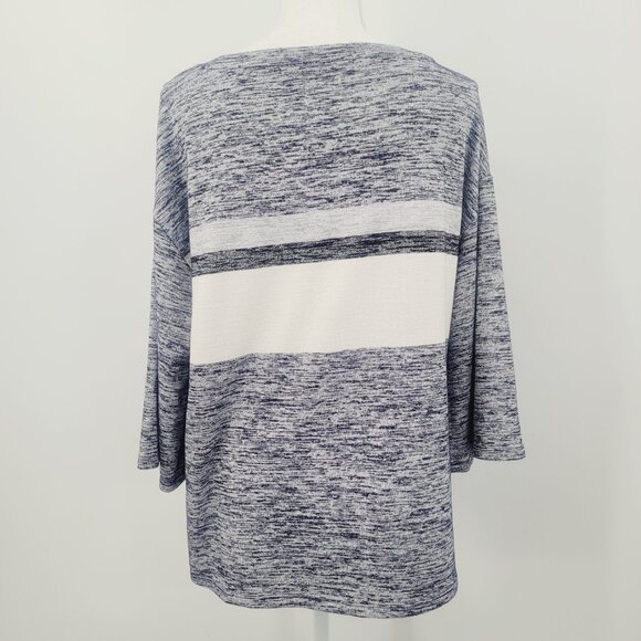 GAP Front Tie Blue White Striped Heathered Top - Picture 6 of 8